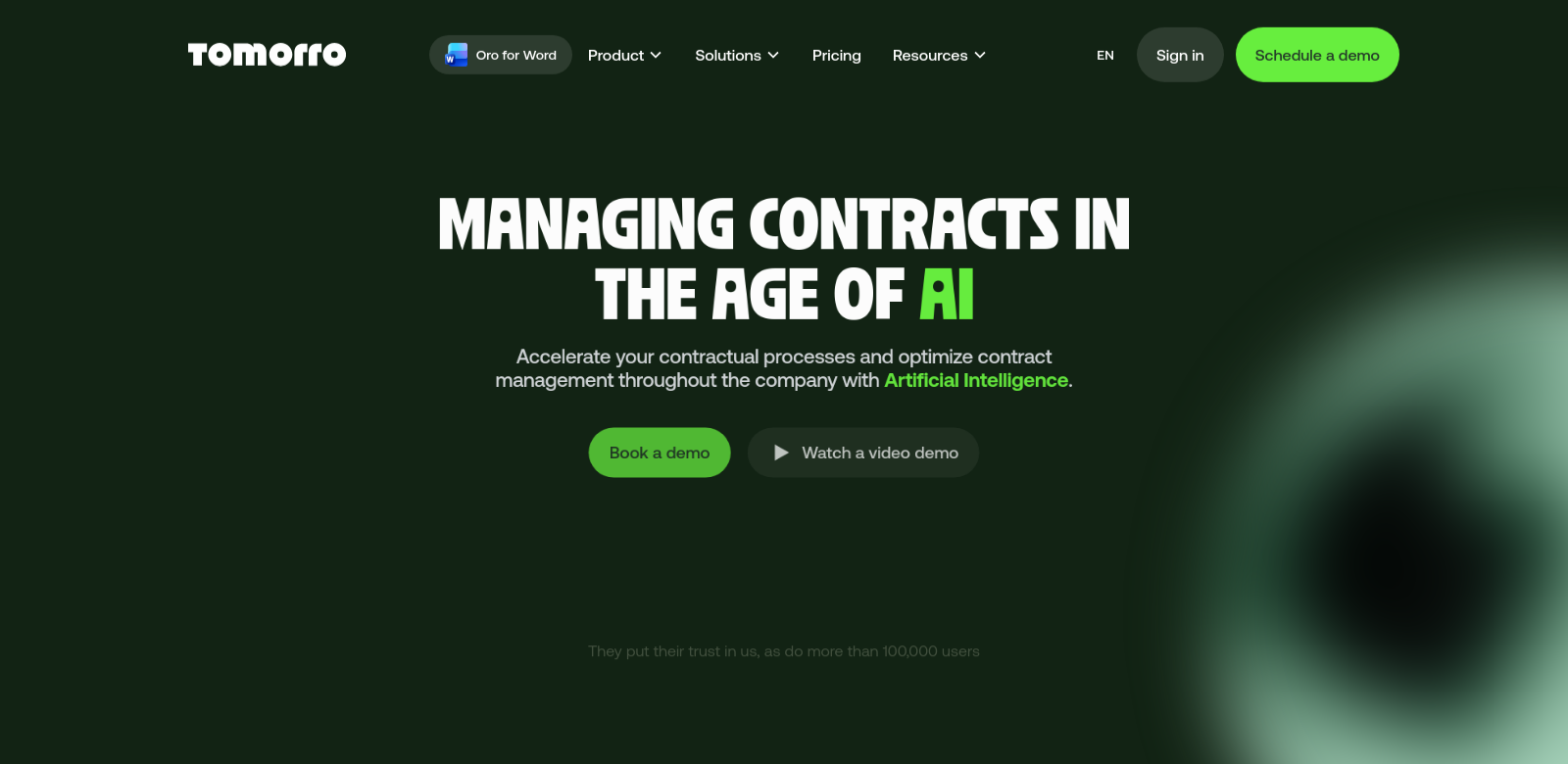 Tomorro - AI-Powered Contract Management Software screenshot