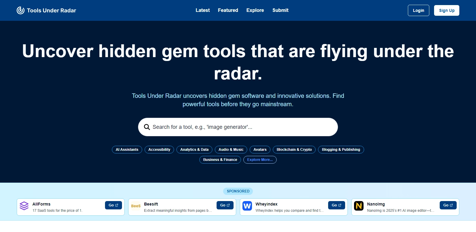Tools Under Radar screenshort