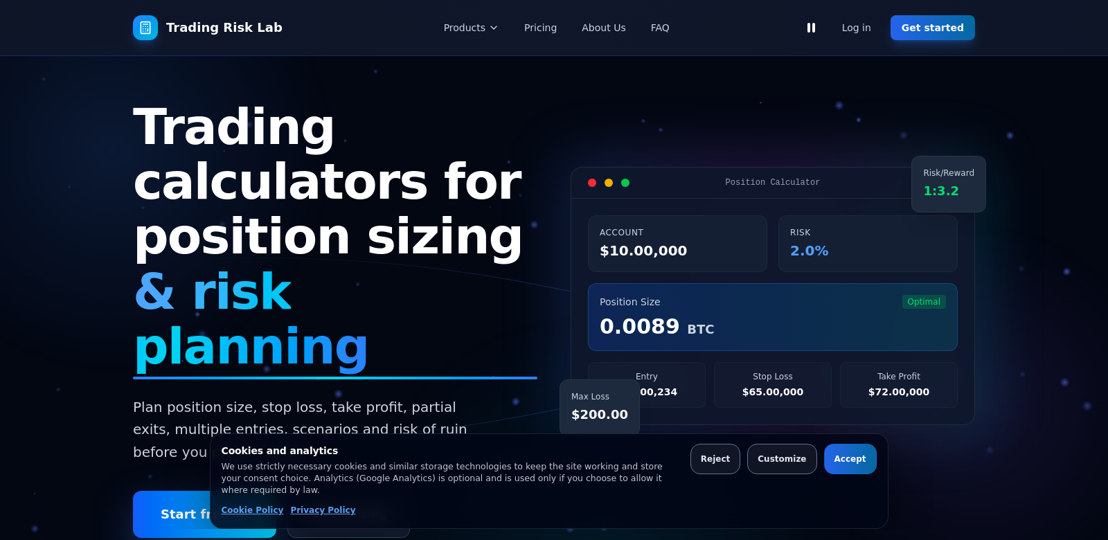 Trading Risk Lab screenshot