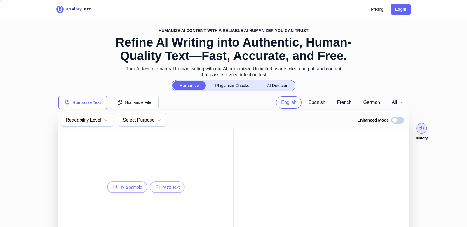 Un AI my text screenshot