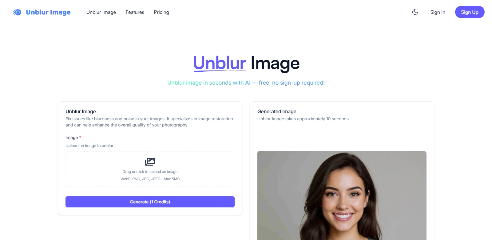 Unblur Image AI screenshot