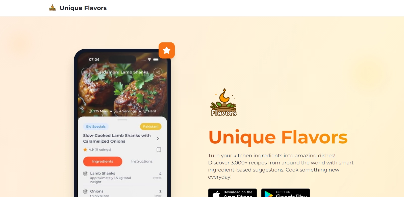 Unique Flavors screenshot