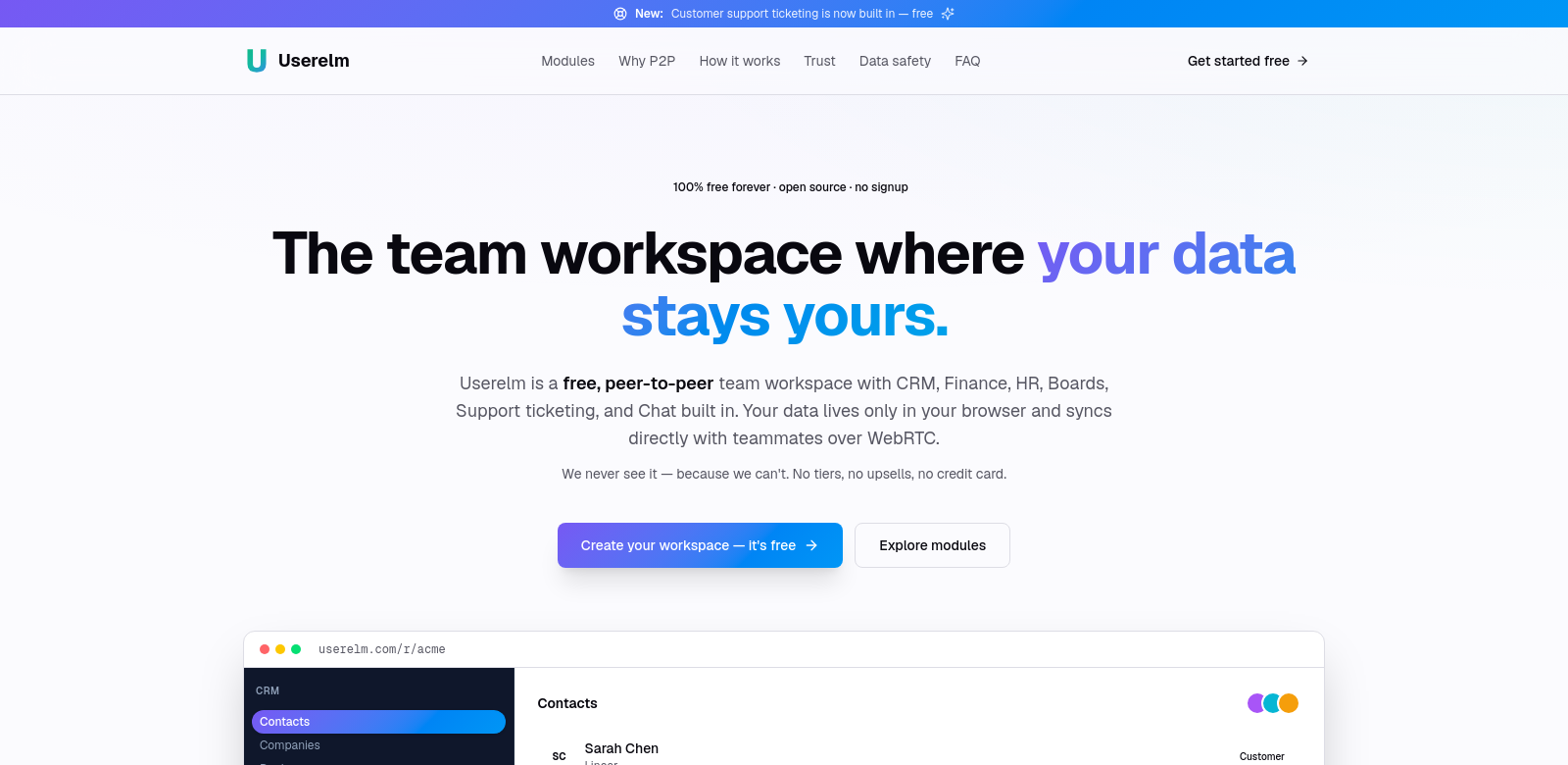 Userelm screenshot