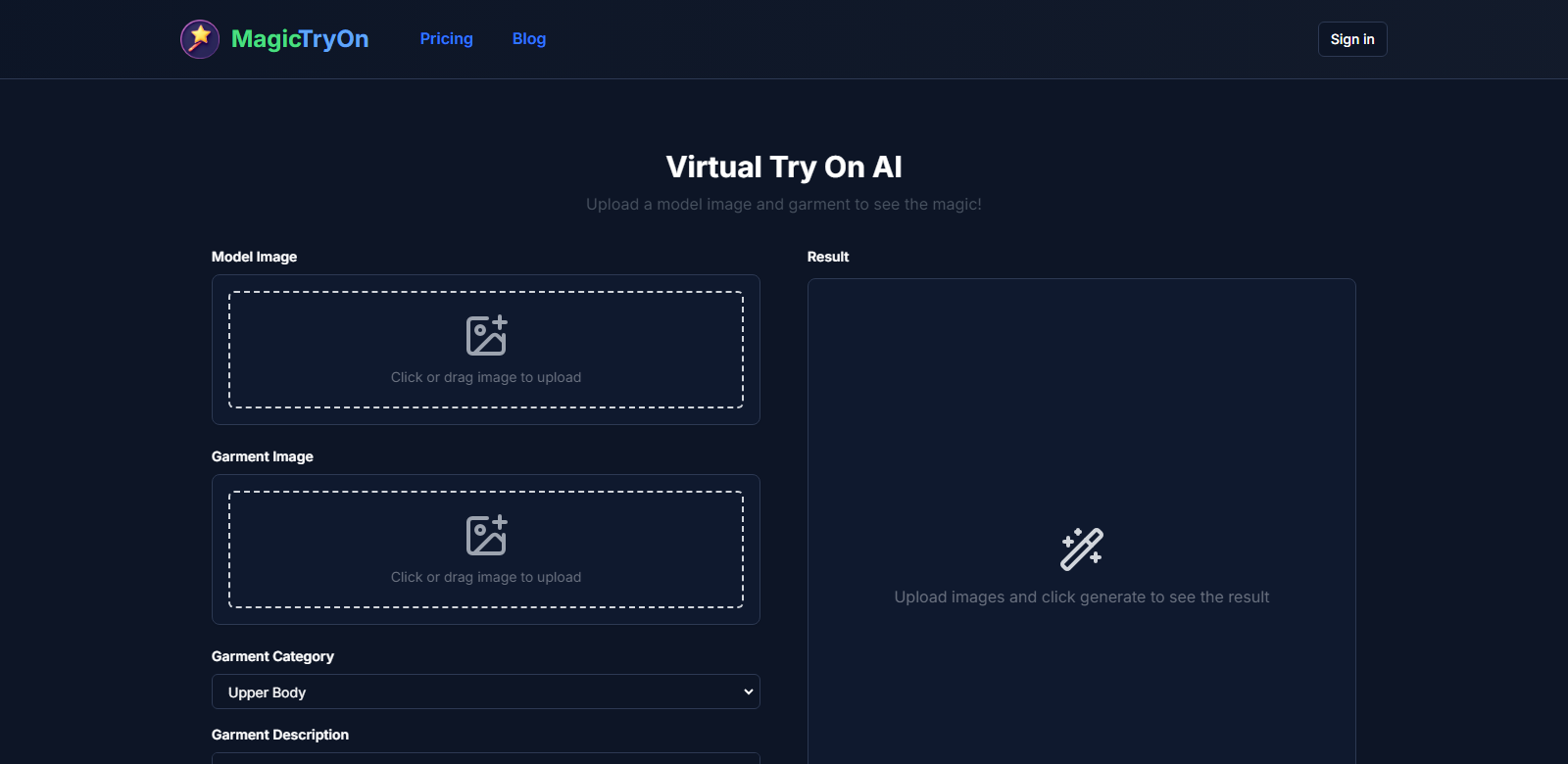 virtual try on ai - magictryon screenshot