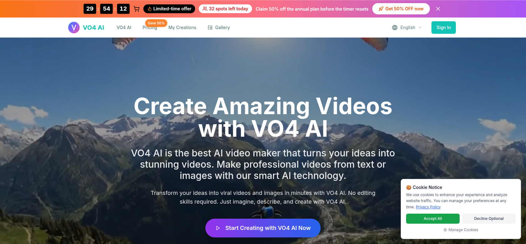 VO4 AI org screenshort
