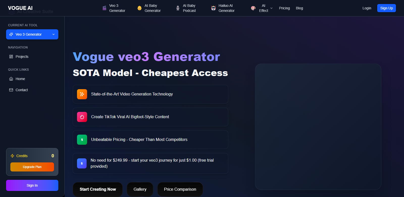 Vogue Veo 3 Generator screenshot