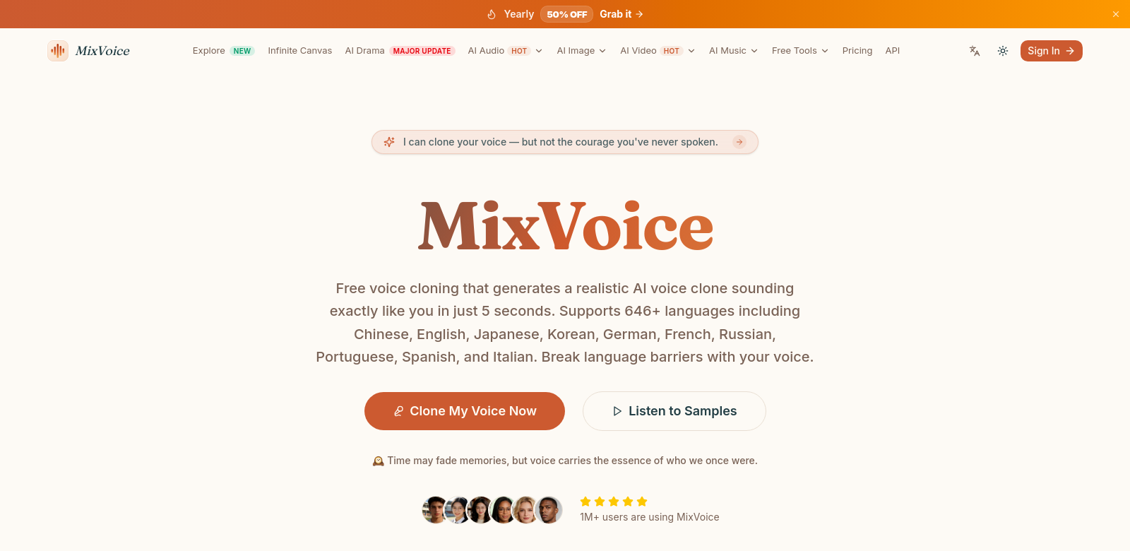 Voice cloning screenshot