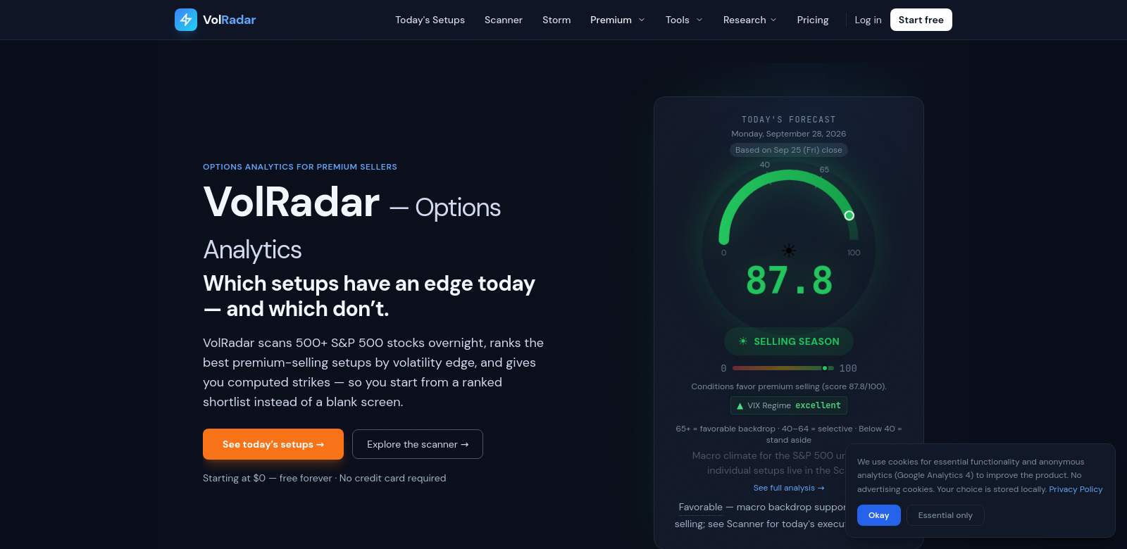 VolRadar screenshot