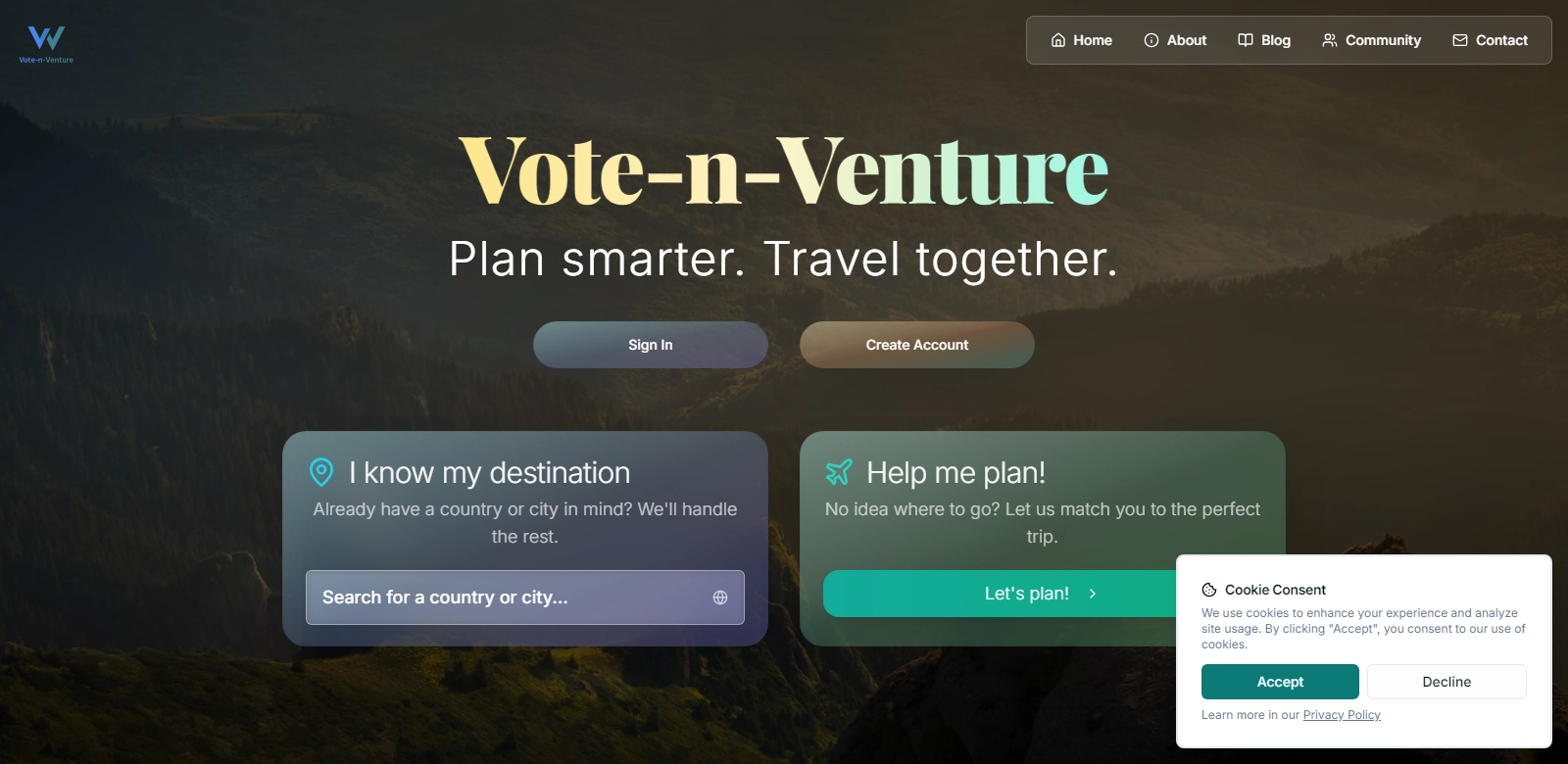 Vote-n-Venture screenshort