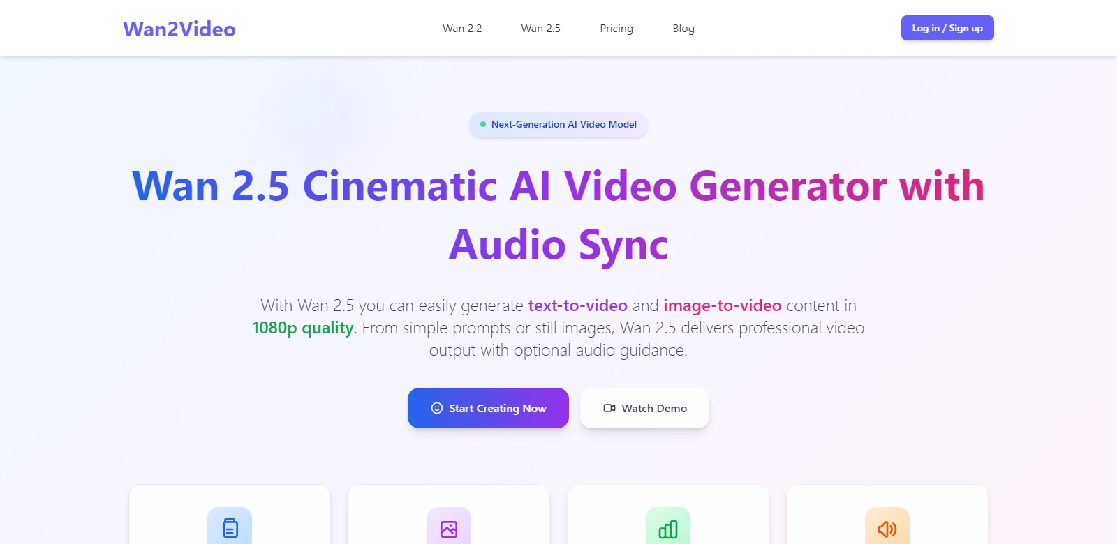 Wan 2.5 AI Video screenshort