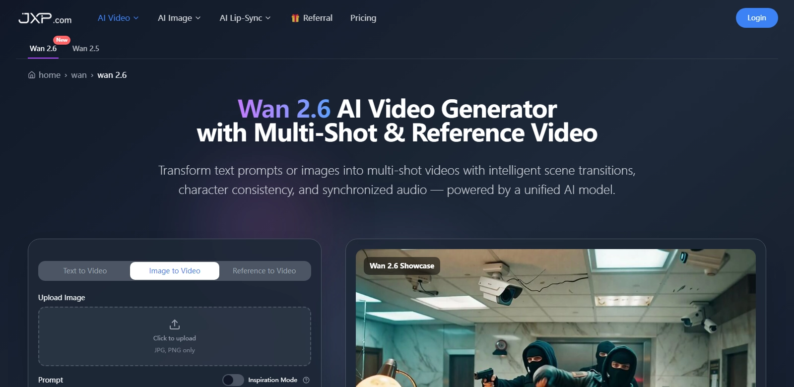 Wan 2.6 AI Video Generator | JXP screenshot