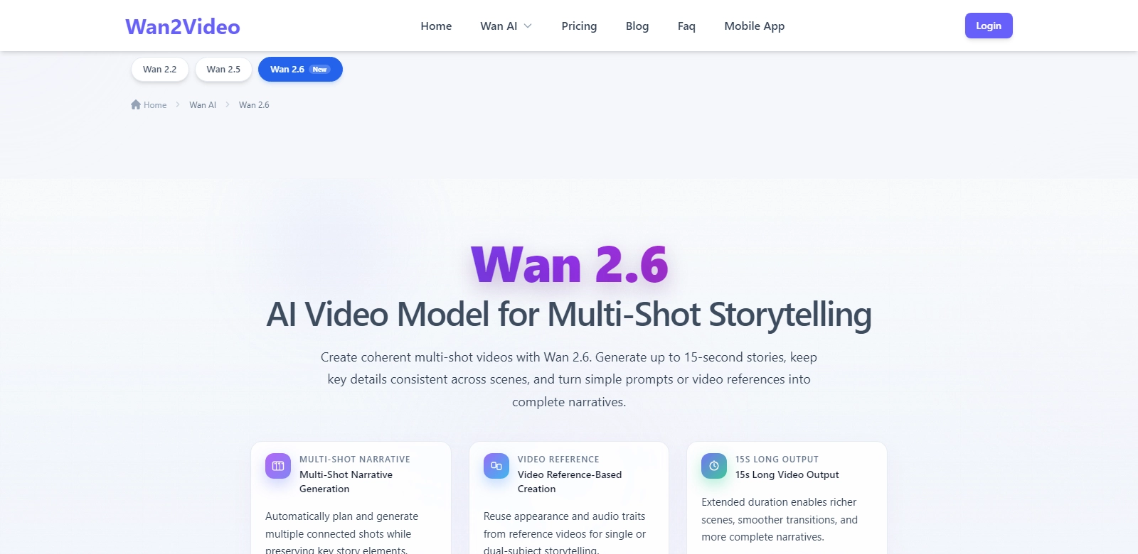 Wan 2.6 AI Video Generator screenshort