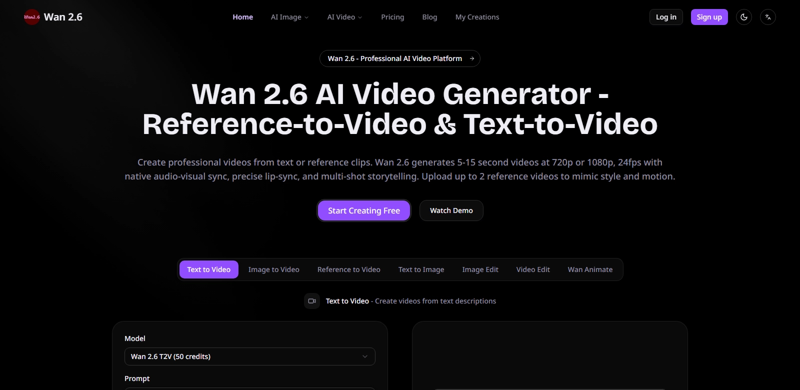 Wan 2.6 io screenshot