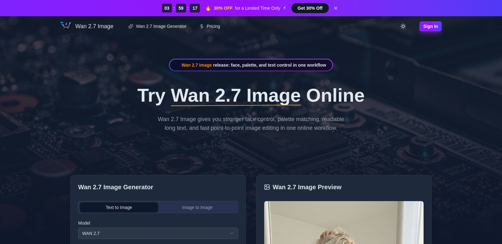 Wan 2.7 Image screenshot