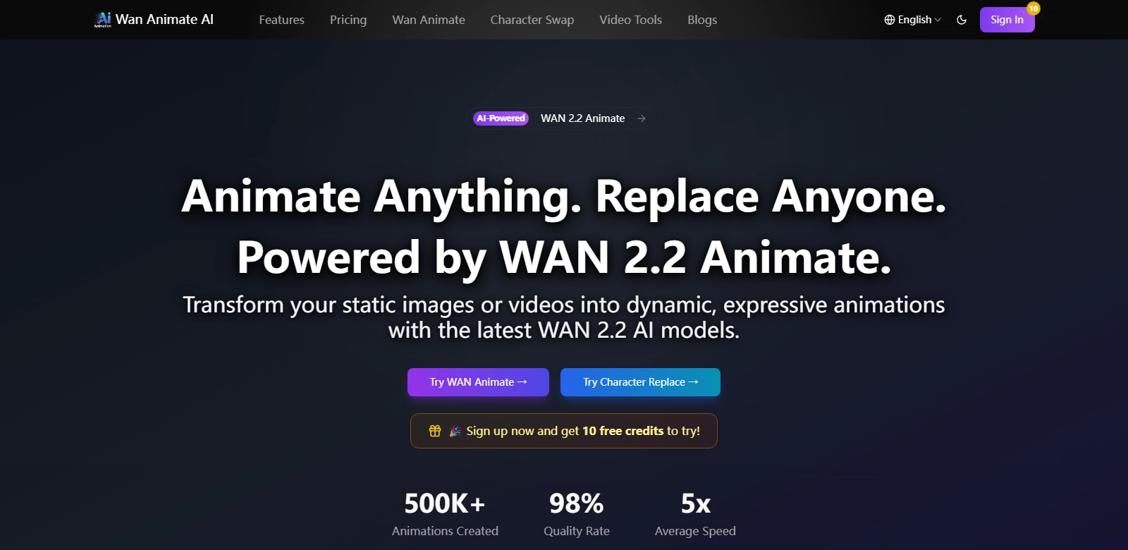 Wan Animate AI screenshot