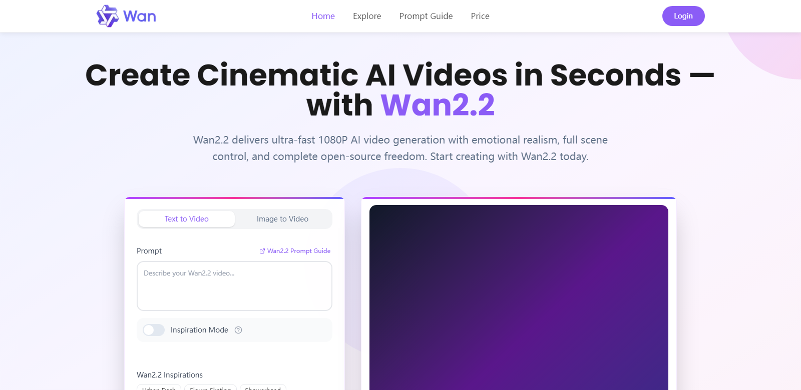 Wan2.2 AI Video Generator screenshot