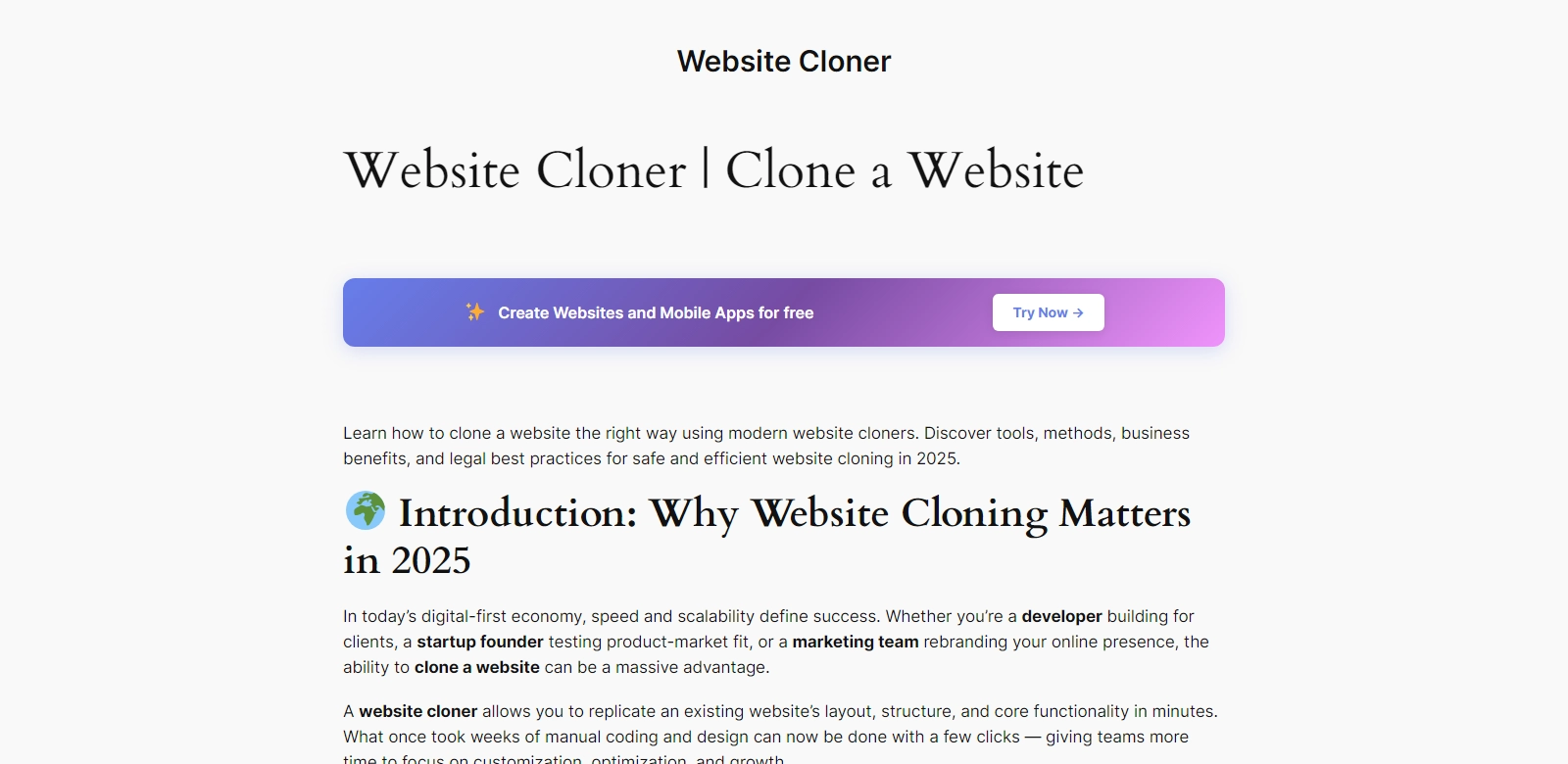 Website Cloner screenshot