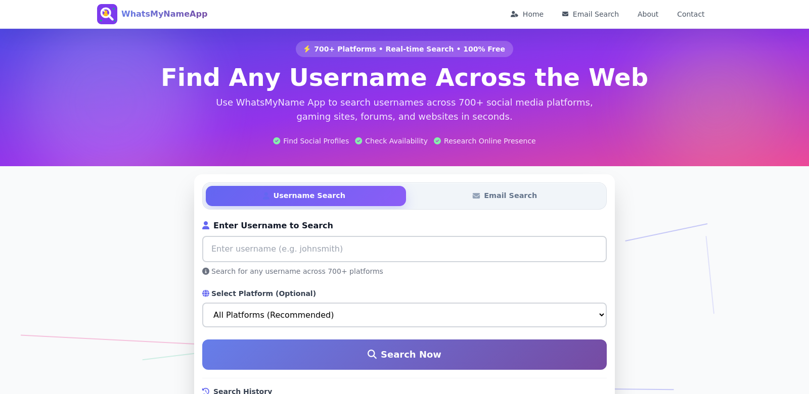WhatsMyNameApp screenshot