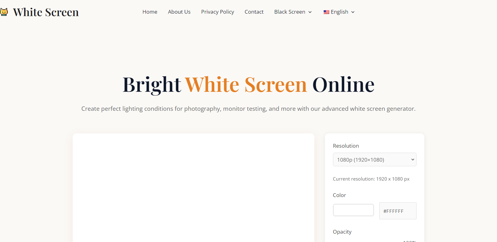 White Screen Online screenshot