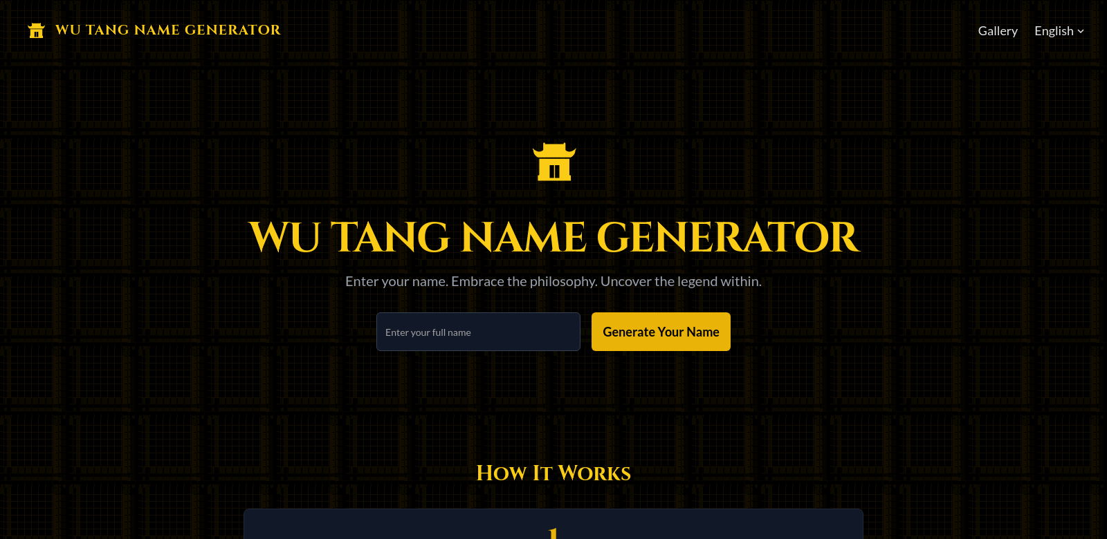 Wu-Tang Name Generator screenshot