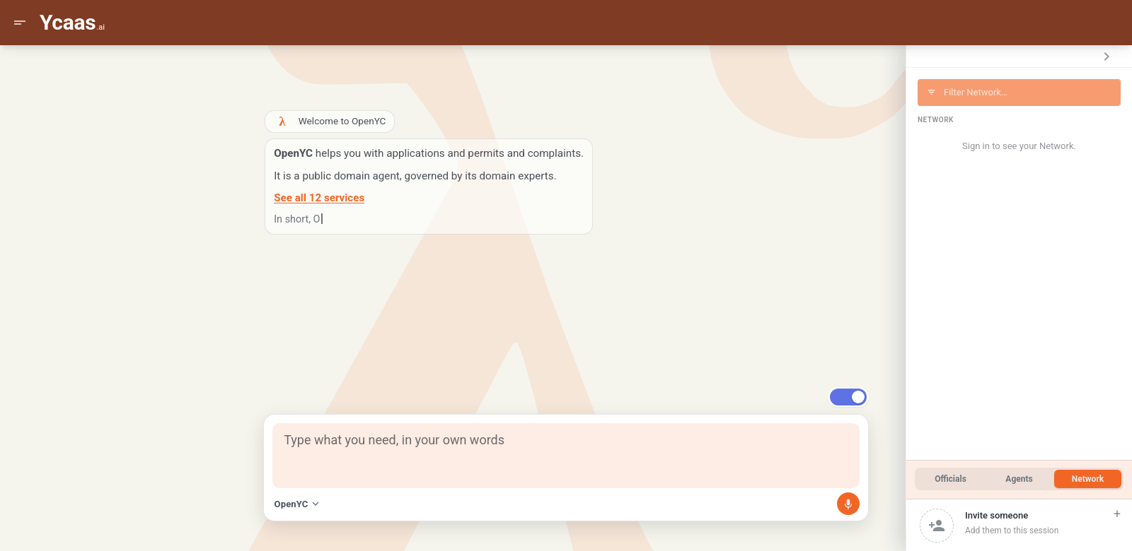 YCaaS screenshot