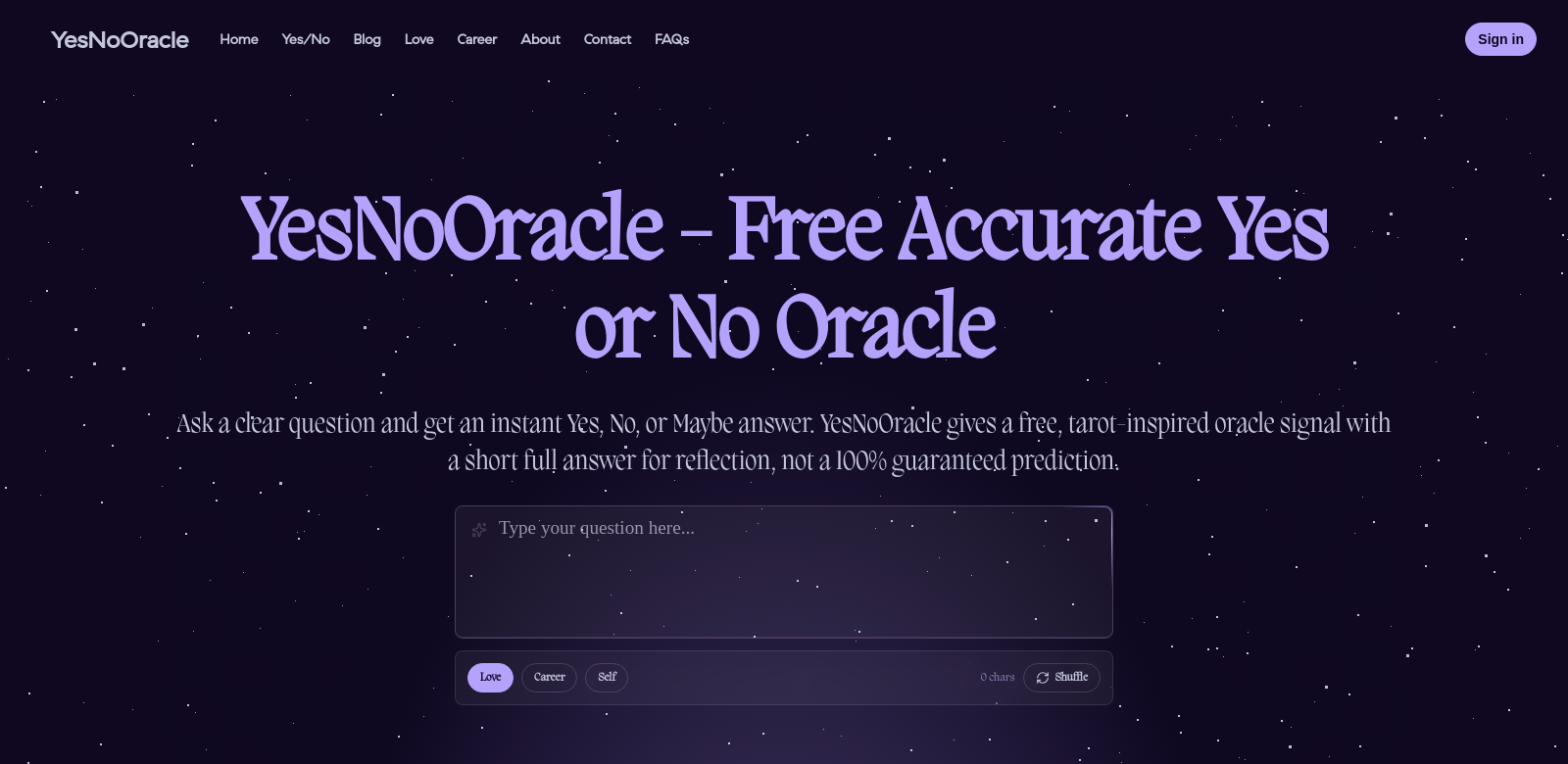 yes no oracle screenshot